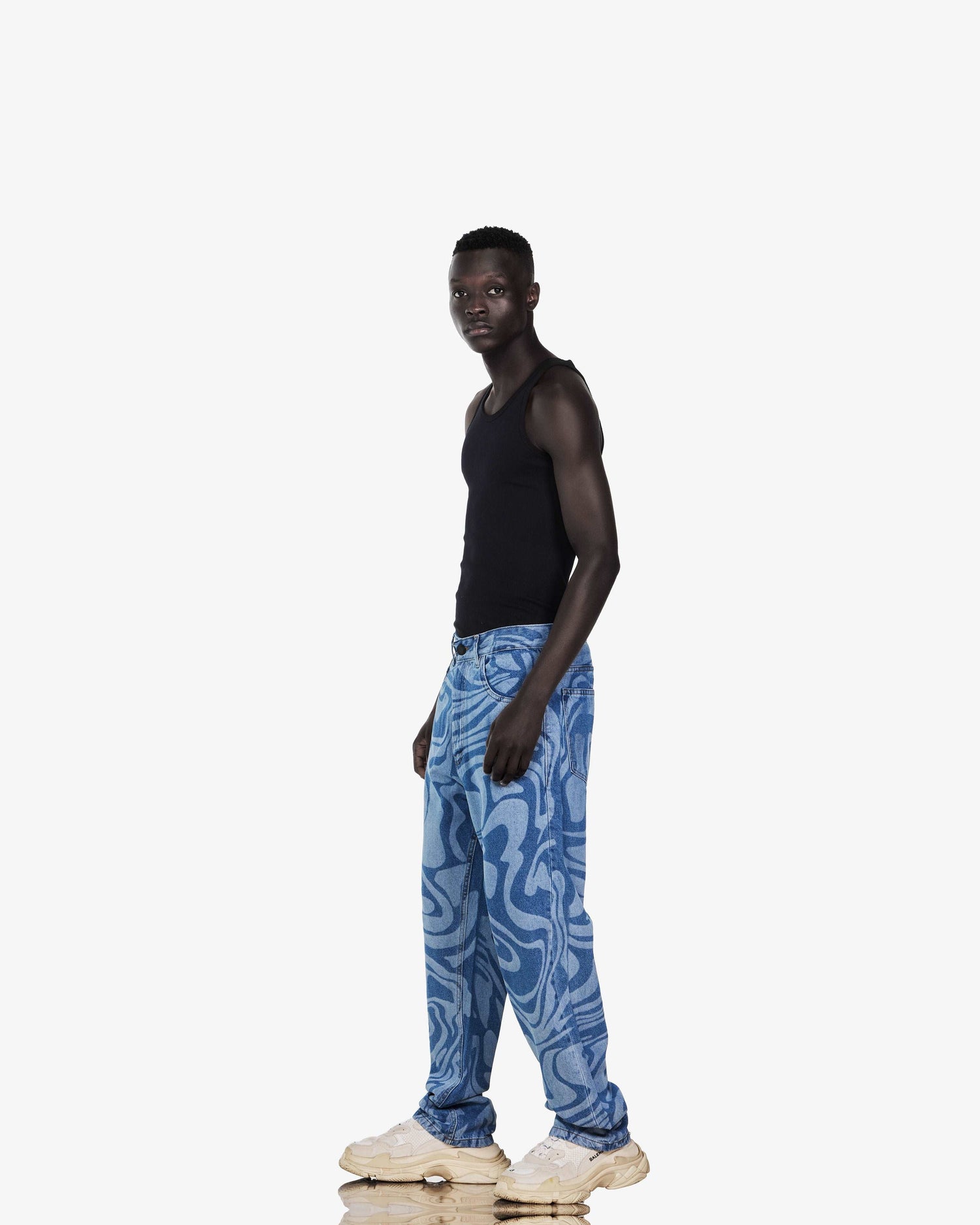 StreetWear Lost Printed Baggy Fit Jeans